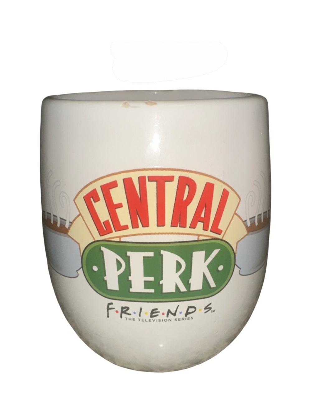 FRIENDS Central Perk White Coffee Mug with Red and Green Logo